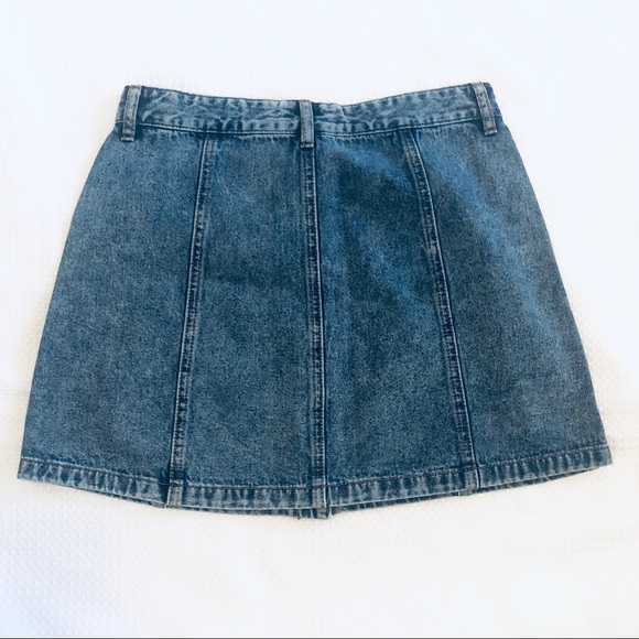 Forever 21 stone Wash Y2K Button Down Skirt size M - Picture 3 of 3